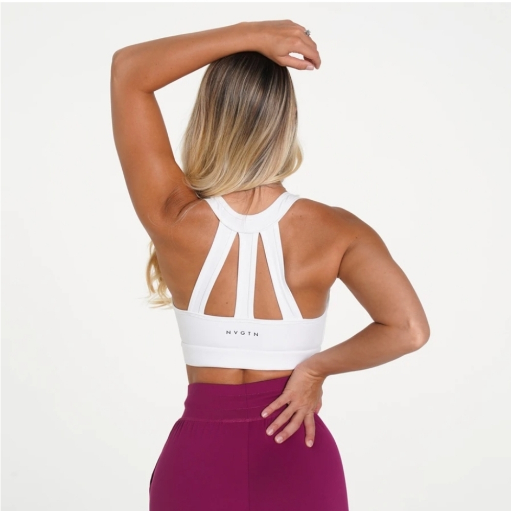 Nvgtn Trio Sports Bra White Small NEW